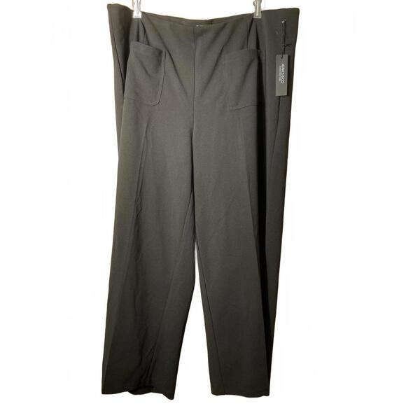 Jones & Co Black Dress Pants Women's 3X Black Wide Leg NWT - Picture 1 of 6